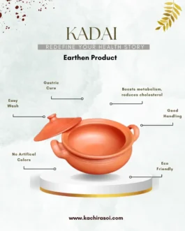 Clay Kadai with Lid – Traditional Mitti | Kachi Rasoi