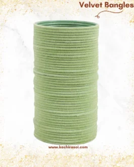 Light Green Metal Velvet Bangle | 1 Pc Set – Kachi Rasoi
