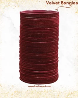 Maroon Velvet Bangle | 1 Metal Set – Kachi Rasoi