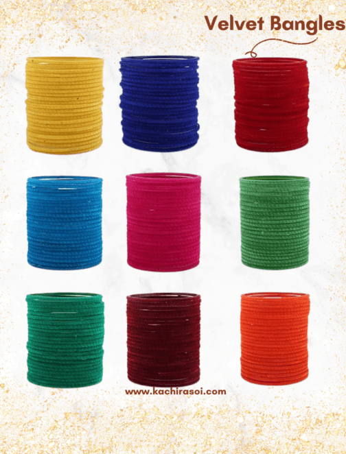 Velvet set Bangles | Multi color