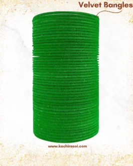 Parrot Green Velvet Metal Bangles | 1 Set – Kachi Rasoi