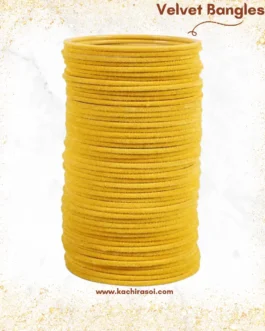 yellow velvet bangle | metal bangle | 1 Set – kachi Rasoi
