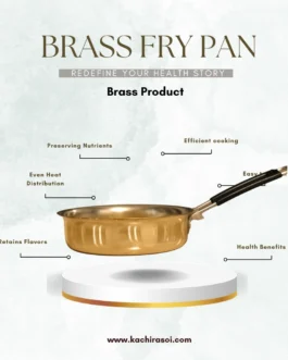 Brass Fry Pan | 100% Pure Frying| 9-Inch | 2L Capacity