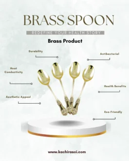 Brass Spoon | Pure Brass Scoop for Dining | Kachi Rasoi