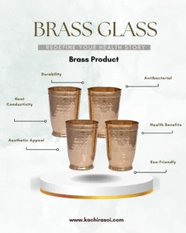 Brass Glass | 100% Pure Brass Glassware | Kachi Rasoi 200ML
