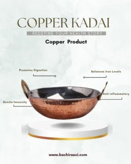 Copper Kadai | 100% Natural Kadhai | Kachi Rasoi – 1.7 LTR