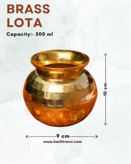 Pure Brass Lota | Authentic Pital Lota | Kachi Rasoi 500 ML