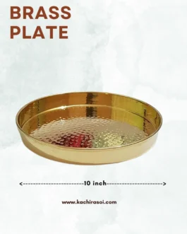 Brass Plate | Kachi Rasoi | Elegant Tray Tableware | 10 inch